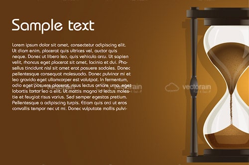 Brow Sand Filled Hourglass Background with Sample Text Brow Sand Filled Hourglass Background with Sample Text